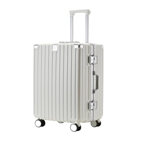 OZWYCY Rollkoffer Gepäck Multifunktionaler Trolley-Koffer Universal-Radkoffer Herren- Und Damenkoffer Boarding-Koffer Reisekoffer(White) von OZWYCY