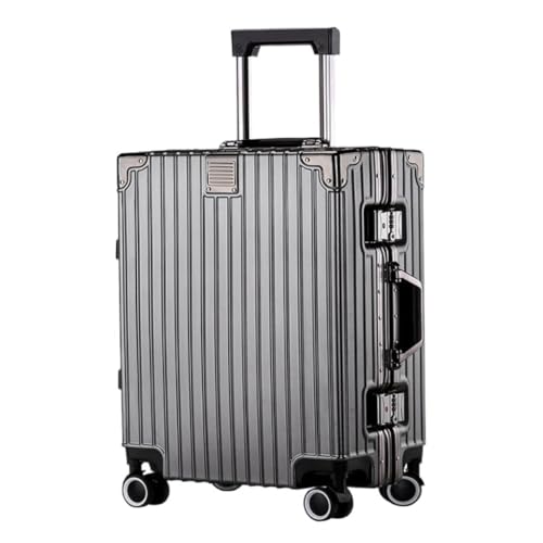OZWYCY Rollkoffer Gepäck Trolley Koffer Dreieck Anti-Fall Allzweck Rad Koffer Herren Und Damen Boarding Koffer Reisekoffer(Silver) von OZWYCY