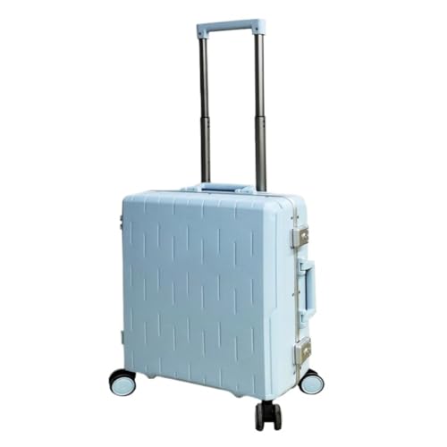 OZWYCY Rollkoffer Gepäckkoffer for Männer Und Frauen, 24-Zoll-Boarding-Code-Box-Trolley, Aluminiumrahmen, Seitenhaken-Koffer Reisekoffer(Blue,20in) von OZWYCY