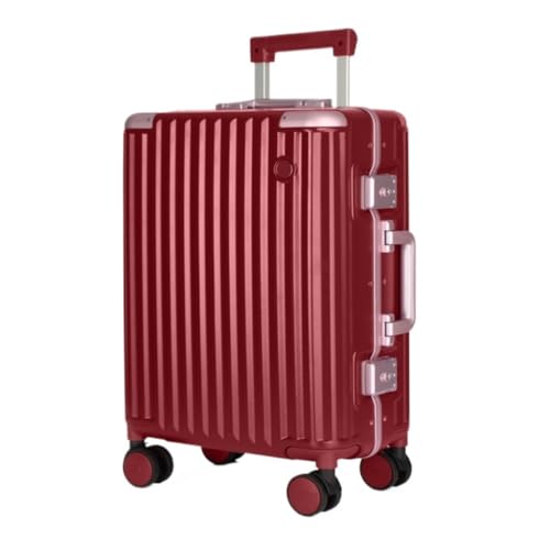 OZWYCY Rollkoffer Gepäckkoffer for Männer Und Frauen Mit Universalrädern, Trolley-Koffer, Boarding-Code-Koffer, Tasche Reisekoffer(Red,22in) von OZWYCY