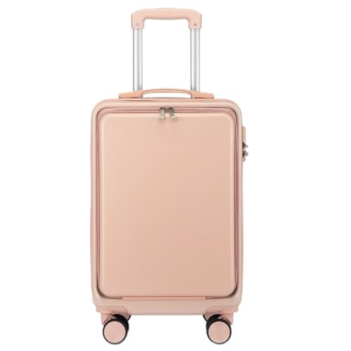 OZWYCY Rollkoffer Modischer Trolley-Koffer Mit Frontöffnung, Koffer Mit Seitlicher Öffnung, Spinner-Unterkunftskoffer for Damen Reisekoffer(Rosa,B) von OZWYCY