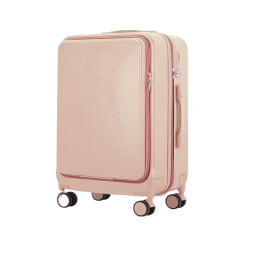 OZWYCY Rollkoffer Multifunktionaler Koffer-Trolley for Männer, Robuster Und Langlebiger Studenten-Universal-Rad-Passwort-Koffer Reisekoffer(Pink,24in) von OZWYCY