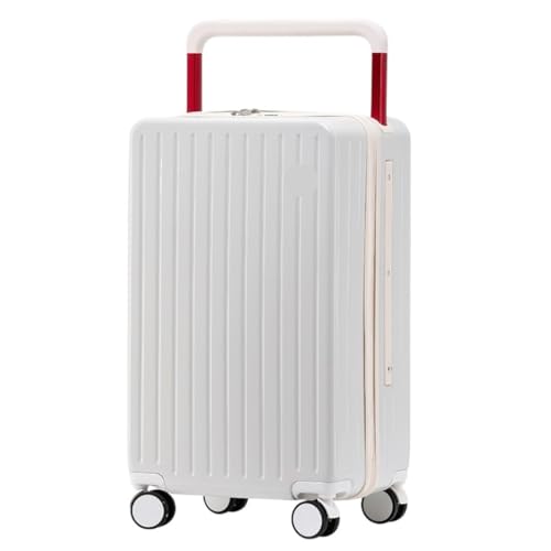OZWYCY Rollkoffer Neuer Breiter Trolley-Koffer for Damen, 20-Zoll-Boarding-Code-Box, Leiser Universal-Gepäckkoffer for Herren Reisekoffer(White.A,24in) von OZWYCY