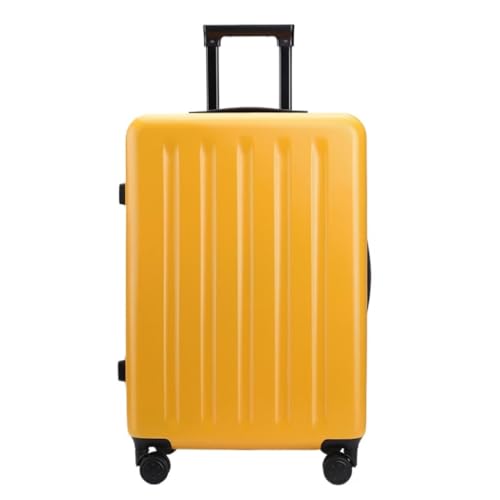 OZWYCY Rollkoffer Neuer Koffer Boarding Code Box Koffer Ins Mode Leder Koffer Trolley Koffer for Männer und Frauen Reisekoffer(Yellow) von OZWYCY