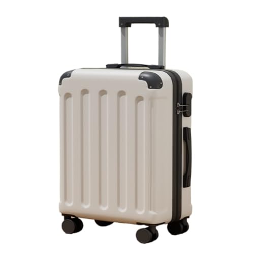 OZWYCY Rollkoffer Passwort Boarding Koffer Trolley Koffer Koffer Tasche Männer Und Frauen Universal Rad 22 Zoll Langlebig Reisekoffer(White,24in) von OZWYCY