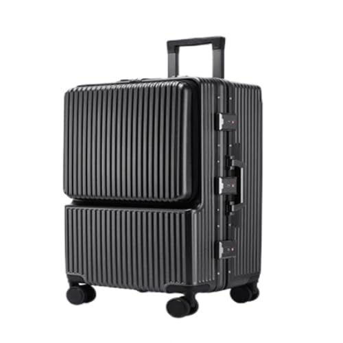 OZWYCY Rollkoffer Seitlich öffnender Trolley-Koffer mit Aluminiumrahmen. 24-Zoll-verdickter Multifunktionskoffer for Männer und Frauen Reisekoffer(Gray,20in) von OZWYCY
