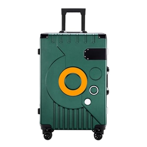 OZWYCY Rollkoffer Trendiger Trolley-Koffer mit Aluminiumrahmen for Herren und Damen mit 360°-Universalrädern, 22-Zoll-Freizeitkoffer Reisekoffer(Green) von OZWYCY