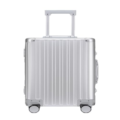 OZWYCY Rollkoffer Trolley-Koffer Aus Magnesium-Aluminium-Legierung for Männer Und Frauen Mit Universalrädern, Business-Boarding-Koffer Reisekoffer(Silver) von OZWYCY