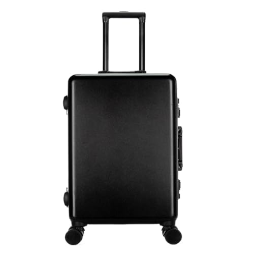 OZWYCY Rollkoffer Trolley-Koffer mit Aluminiumrahmen, Universalräder, 24-Zoll-Trolley-Koffer, 26-Zoll-Koffer for Männer und Frauen Reisekoffer(Black,24IN) von OZWYCY
