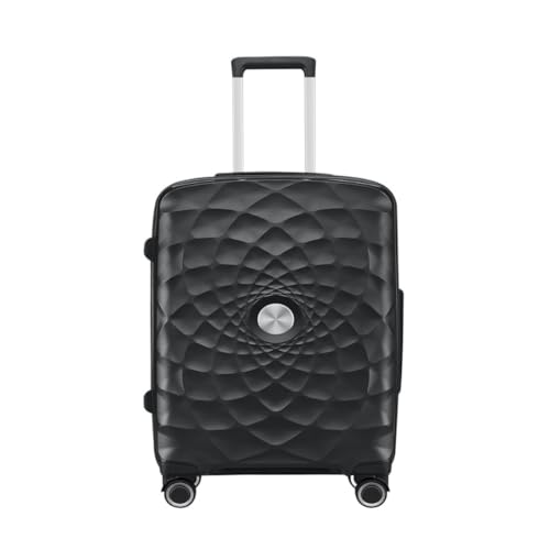 OZWYCY Rollkoffer Trolley-Koffer mit Aluminiumrahmen, Universalräder, 24-Zoll-Trolley-Koffer, 26-Zoll-Koffer for Männer und Frauen Reisekoffer(Black,28in) von OZWYCY