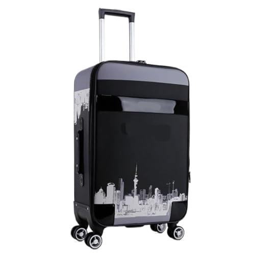 Rollkoffer Gepäck Herren Trolley Koffer Universalräder Student Oxford Stoff Leder Koffer Passwort Box Koffer Reisekoffer(Q) von OZWYCY