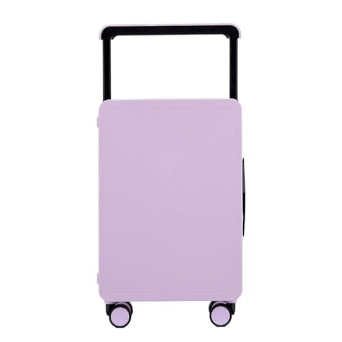 Rollkoffer Modischer 20-Zoll-Handgepäckkoffer for Damen mit breitem Trolley, Kleiner lässiger Reise-Passwort-Trolley Reisekoffer(Purple) von OZWYCY