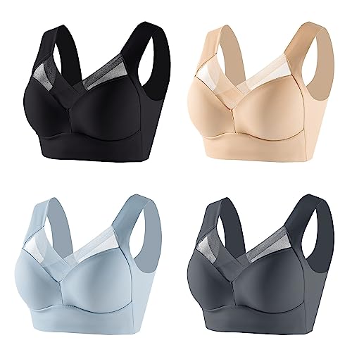 1/2/3/4/5 Stück Damen BH Bustier Ohne Bügel Soft-BH Klassische BH Komfort Träger Schlaf BH Stretch Sports Yoga BH Bustier Alltag Komfort BH Nahtloser BH Soft Bügelloser BH Bustier Unterwäsche von OZhenXiangZh