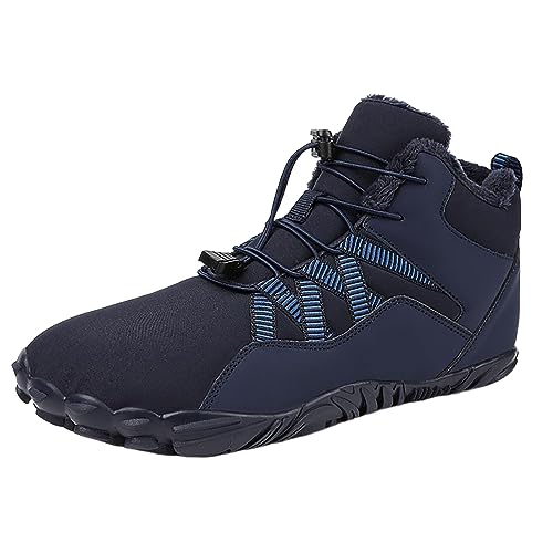 Barfußschuhe Winter, Winter Barfußschuhe Damen Herren Wasserdicht Schnell Trocknend Traillaufschuhe wanderschuhe Zehenschuhe Hohe Warme und rutschfeste Stiefel, Winter Barfußschuhe Damen Herren von OZhenXiangZh