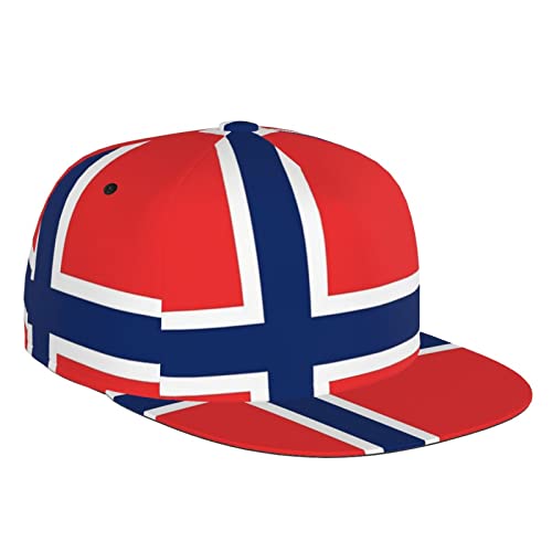 Oaieltj Lustige Norwegen-Flagge Hüte Norwegische Flagge Baseball Cap Männer Frauen Einstellbare Norwegische Flat BillBaseball Cap, Norwegen Flagge-n01, One size von Oaieltj