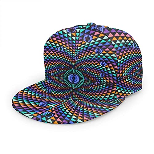 Oaieltj Unisex Baseball Cap Herren Damen Einstellbare Snapback Trucker Hat Mode Hip-Hop Baseball Cap, Buntes psychedelisches Kaleidoskop-Muster, One size von Oaieltj