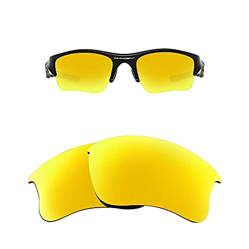 FOOUS Ersatz-Brillengläser für Oakley Flak Jacket XLJ Spiegel Polarisiert Sonnenbrille Gold Verschiedene Optionen von Oak&ban