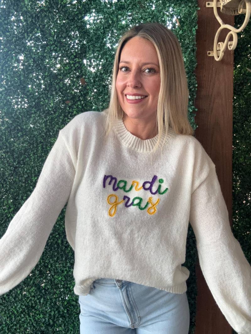 Damen Karneval Sweatshirt, Stickerei Franse Design, Pullover von OakandBlossom