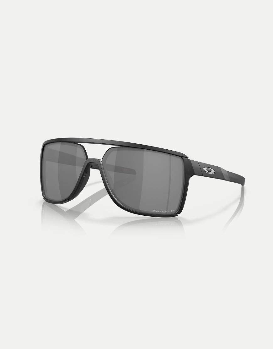 Oakley - Castel - Rechteckige, polarisierte Sonnenbrille in mattem Tintenschwarz mit grauen verspiegelten Gläsern Oakley - Castel - Rechteckige, polarisierte Sonnenbrille in mattem Tintenschwarz mit grauen verspiegelten Gläsern von Oakley