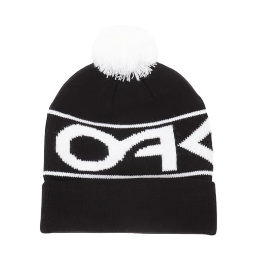 Oakley Herren Factory Cuff Beanie-Mütze, Schwarz/weißes Logo, Einheitsgröße von Oakley
