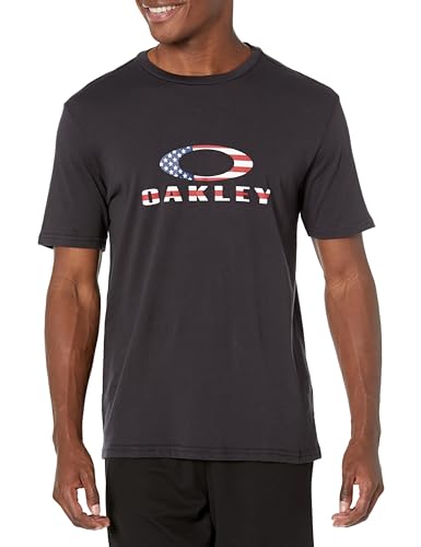 Oakley Herren O Bark 2.0 Kurzarm T-Shirt, Schwarz-amerikanische Flagge, XX-Large von Oakley