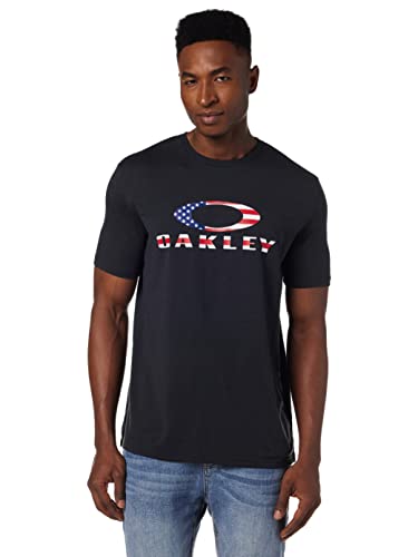 Oakley Herren O Bark T-Shirt, Schwarz-amerikanische Flagge, Mittel von Oakley