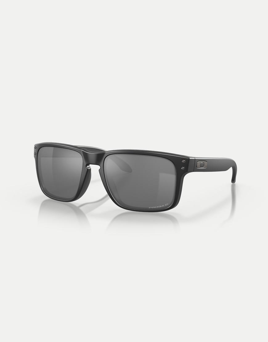 Oakley - Holbrook - Eckige, polarisierte Sonnenbrille in Mattschwarz und verspiegelten Gläsern in Grau Oakley - Holbrook - Eckige, polarisierte Sonnenbrille in Mattschwarz und verspiegelten Gläsern in Grau von Oakley