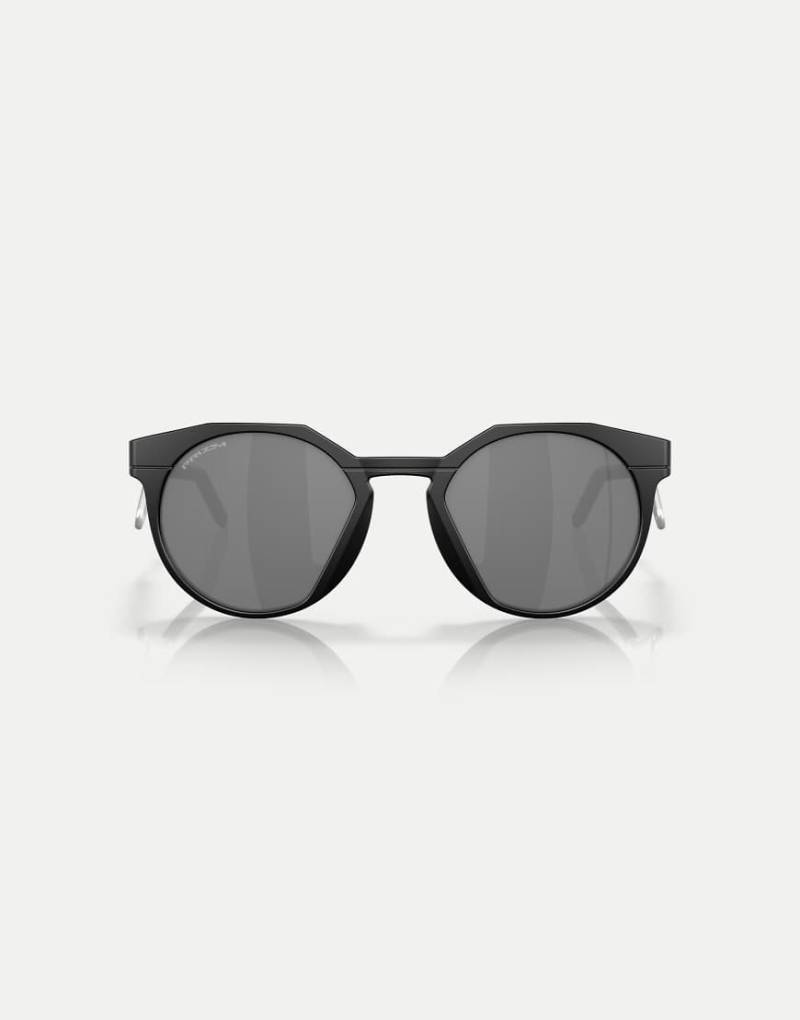 Oakley - Hstn - Runde Metall-Sonnenbrille in mattem Schwarz mit grau verspiegelten Gläsern von Oakley