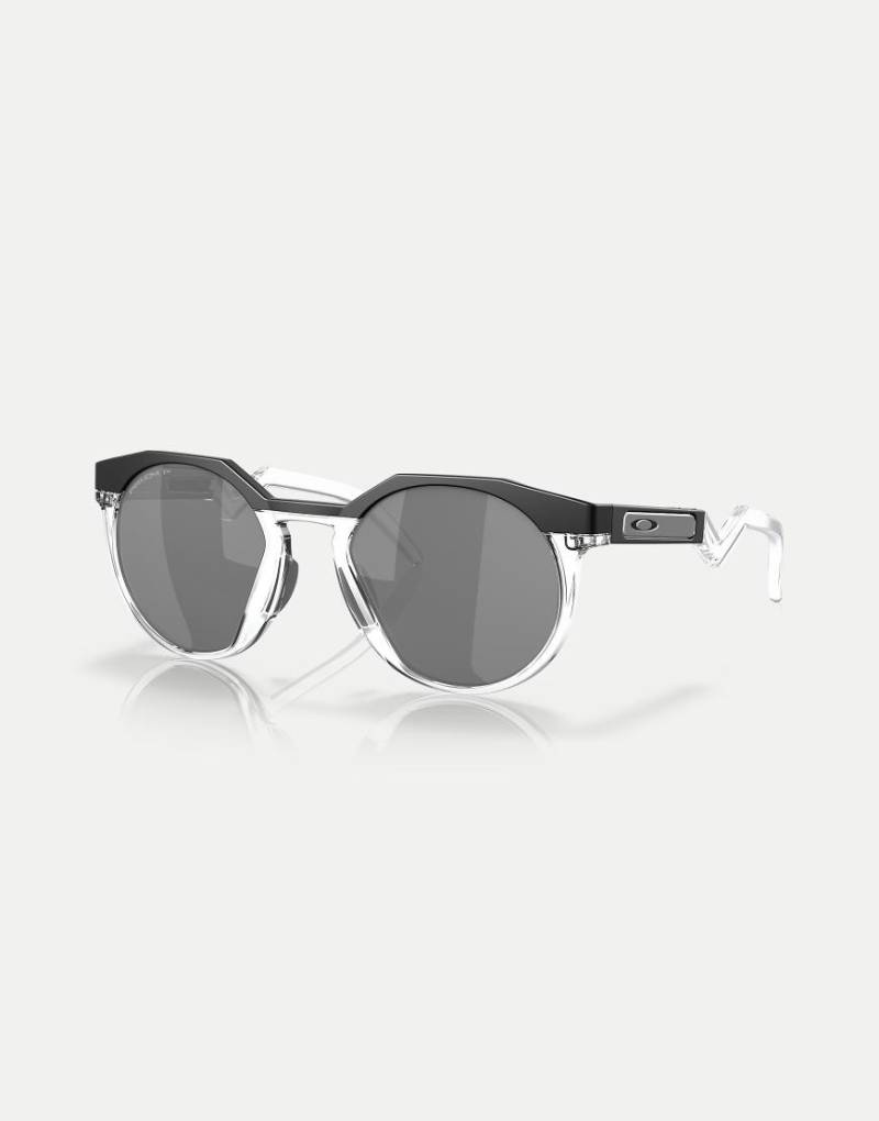 Oakley - Hstn - Runde polarisierte Sonnenbrille in Mattschwarz mit grau verspiegelten Gläsern von Oakley