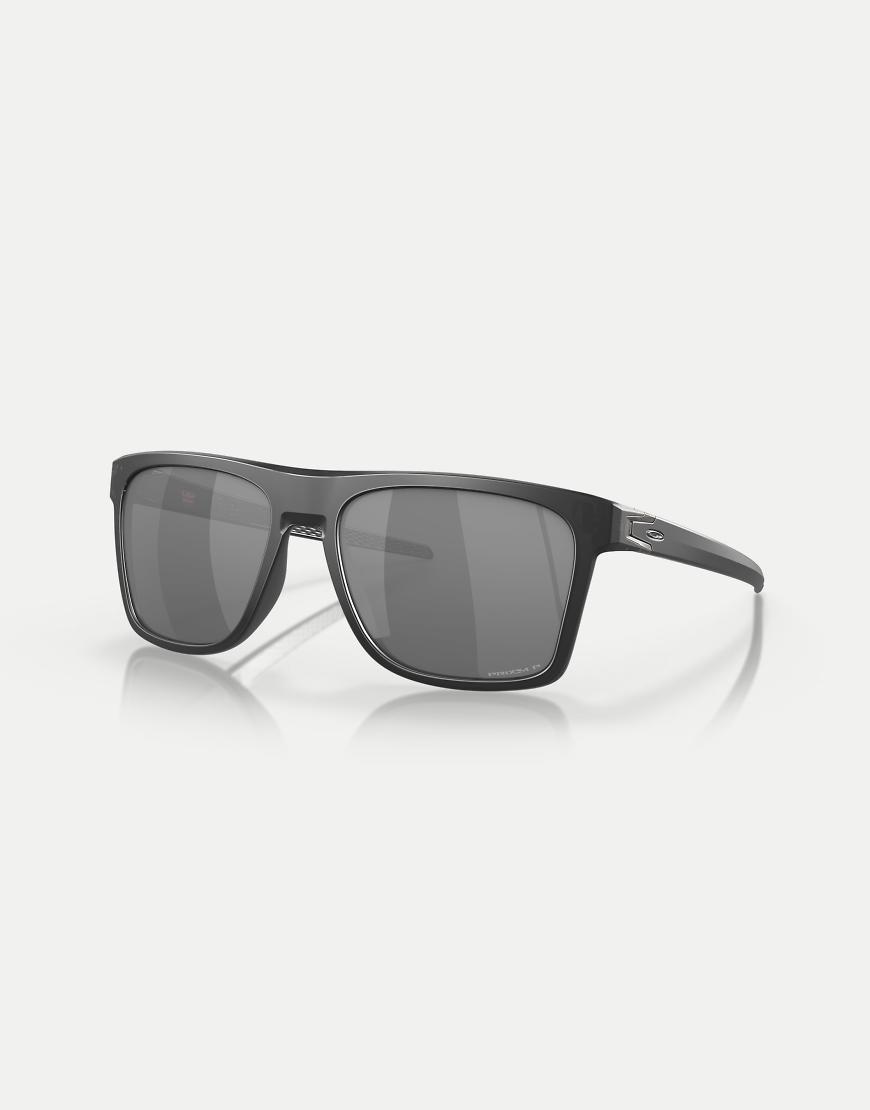 Oakley - Leffingwell - Rechteckige, polarisierte Sonnenbrille in mattem Tintenschwarz mit verspiegelten Gläsern in Grau Oakley - Leffingwell - Rechteckige, polarisierte Sonnenbrille in mattem Tintenschwarz mit verspiegelten Gläsern in Grau von Oakley