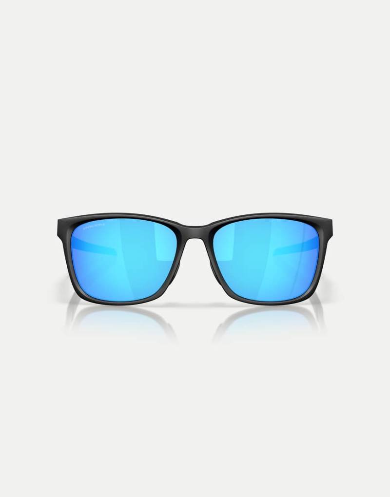 Oakley - Paracord - Eckige Sonnenbrille in Mattschwarz mit blau verspiegelten Gläsern von Oakley