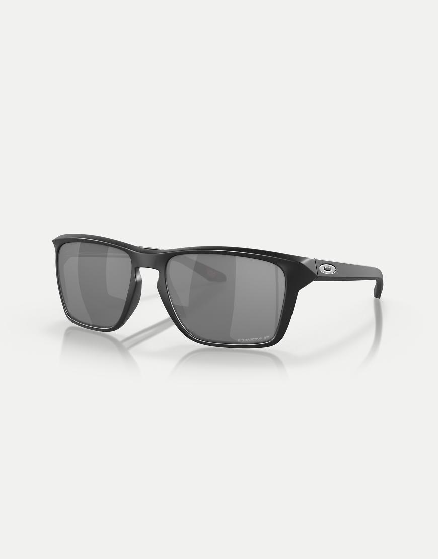 Oakley - Sylas - Rechteckige, polarisierte Sonnenbrille in mattem Schwarz mit grauen verspiegelten Gläsern von Oakley