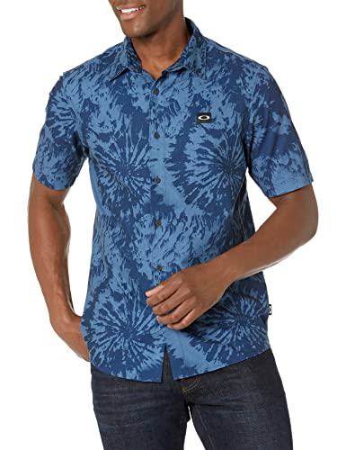 Oakley Unisex-Erwachsene Dye Woven Hemd mit Button-Down-Kragen, Blue Mountain Batikmuster, Mittel von Oakley