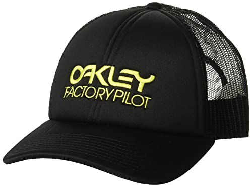 Oakley Unisex-Erwachsene Factory Pilot Trucker Hat Baseballkappe, Schwarz/Schwefel, Einheitsgröße von Oakley