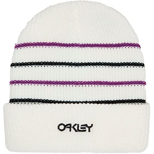 Oakley Unisex-Erwachsene Mütze B1b Stripe Beanie, Weiß, One Size von Oakley