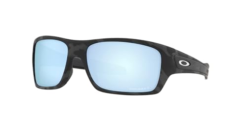 Oakley Unisex Turbine Sonnenbrille, Mattschwarz Camo/Prizm Tiefwasser polarisiert, 63 von Oakley