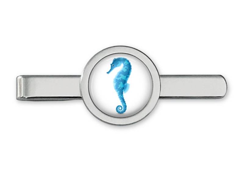 Blau Seepferdchen Krawattenklammer - Traverse Manschettenknöpfe Zubehör | Lebenslange Garantie T0051 von OakmontCufflinks