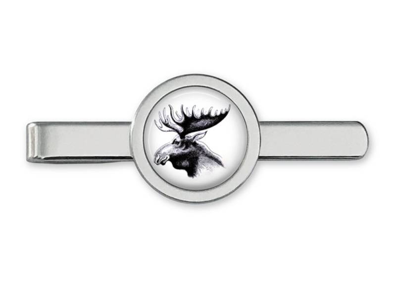 Handgefertigte Krawattenklammer Tier Elch Accessoires T0225 von OakmontCufflinks
