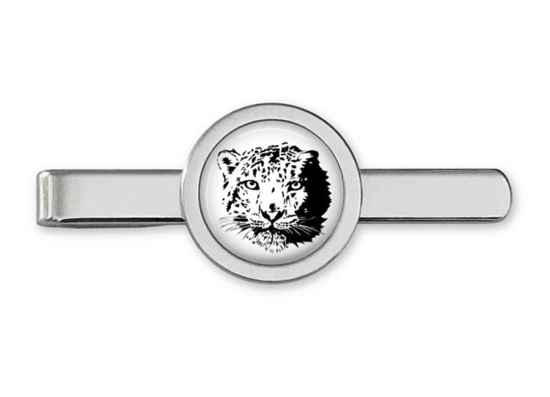 Schnee Leopard Krawattenklammer - Snow Traverse Raubkatze Manschettenknöpfe Zubehör | Lebenslange Garantie T0033 von OakmontCufflinks