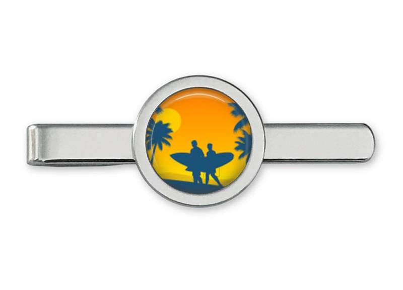 Sonnenuntergang Surfer Krawattenklammer - Surfen Traverse-Surfbrett Manschettenknöpfe Zubehör | Lebenslange Garantie T0017 von OakmontCufflinks