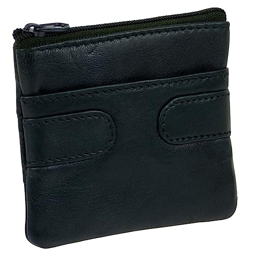 Oakridge Leather (Schaf-Nappa) Münzbörse mit Schlüsselring, grün, Münzbeutel von Oakridge Leather