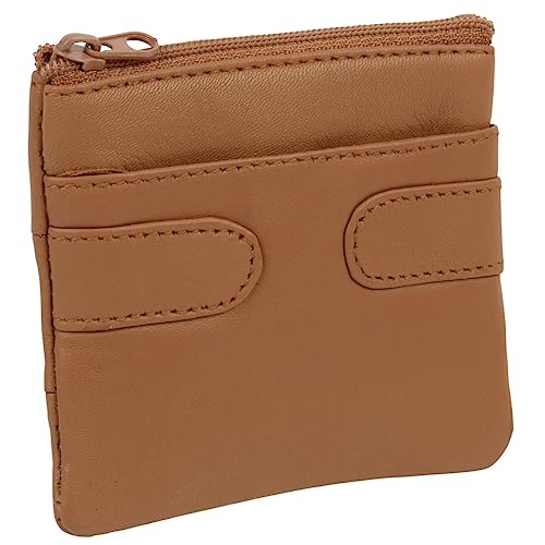 Oakridge Leather (Schaf-Nappa) Münzbörse mit Schlüsselring, hautfarben, Münzbeutel von Oakridge Leather