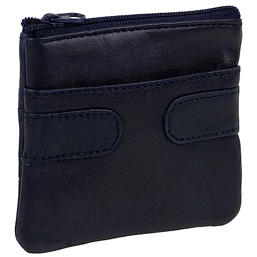 Oakridge Leather (Schaf-Nappa) Münzbörse mit Schlüsselring, navy, Münzbeutel von Oakridge Leather