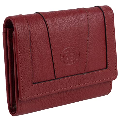 Oakridge Leather Damen-Geldbörse, mittlere Klappe, Kieselstein, Größe M, Rosso, Casual von Oakridge Leather