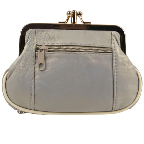 Oakridge Leather Damen Münzgeldbörse mit Doppelverschluss, Perlglanz, Geldbörse mit Verschluss von Oakridge Leather