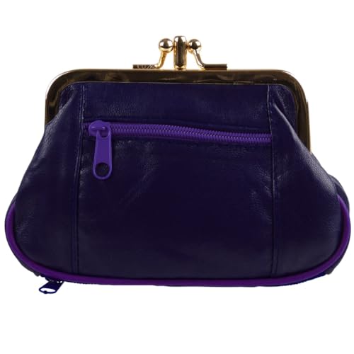 Oakridge Leather Damen Münzgeldbörse mit Doppelverschluss, violett, Geldbörse mit Verschluss Oakridge Leather Damen Münzgeldbörse mit Doppelverschluss, violett, Geldbörse mit Verschluss von Oakridge Leather