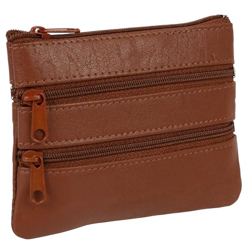 Oakridge Leather Herren oder Damen Geldbörse mit Schlüsselring, hautfarben, Münzbeutel von Oakridge Leather