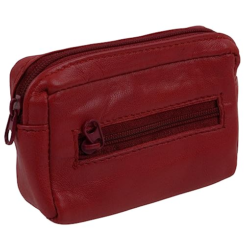 Oakridge Leather Unisex Geldbörse mit Schlüsselring – Rot, rot, Münzbeutel von Oakridge Leather