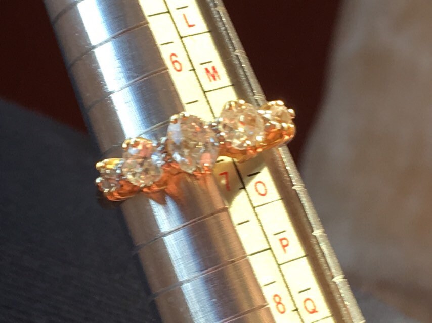 5 Stein Oval Geschnitten Diamant Gold Ring Größe N 5 Stein Oval Geschnitten Diamant Gold Ring Größe N von OaktreeCornerGB