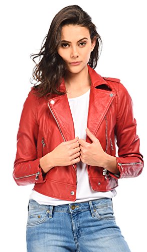 Oakwood Damen Jacke Echtleder 62326, Rouge(Rouge/Rouge), Large von Oakwood